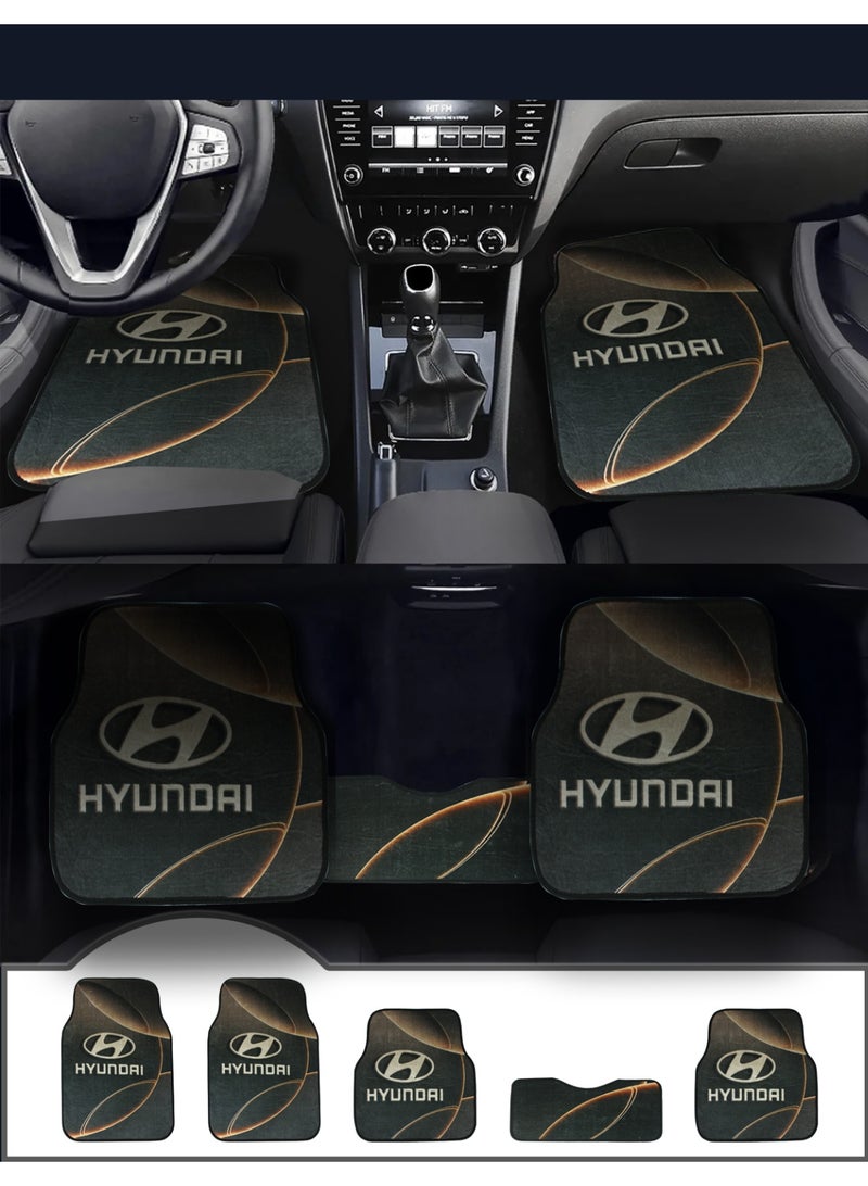 طقم دواسات سيارة 5 قطع متوافقة مع جميع سيارات هيونداي تصميم مانع للانزلاق لحماية أرضية السيارة من الأتربة والمياه والطين مصنوعة من خامات متينة سهلة التنظيف مناسبة للاستخدام اليومي تشمل الأمام والخلف والقطعة الوسطى ملائمة لسيارات هيونداي السيدان والـ SUV والهاتشباك اكسسوارات داخلية عملية - Image 3